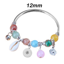 Famati's Hand Evil Eye Bracelet Women's Rose Shell Crystal Beaded Bracelet fit 12mm 20mm snap button