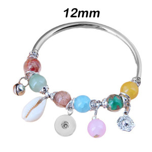 Famati's Hand Evil Eye Bracelet Women's Rose Shell Crystal Beaded Bracelet fit 12mm 20mm snap button