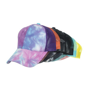 New spring and summer tie dye ponytail baseball cap and sun hat adjustable