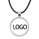 Custom  25MM glass printing pictures Alloy necklace