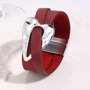 Love brushed bracelet, women's leather bracelet, PU leather bracelet
