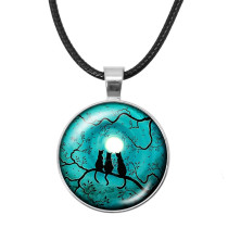 Custom  25MM glass printing pictures Alloy necklace