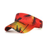 Spring and summer new products vacation printed empty top hat tennis hat