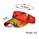 Spring and summer new products vacation printed empty top hat tennis hat