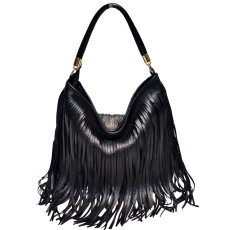 Soft leather double-sided tassel bag, handbag, shoulder cross, large bag, trendy woman