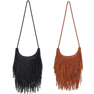 Tassel bag, women's soft leather handmade shoulder crossbody bag, factory direct sales