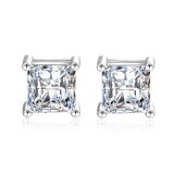 Imitation moissanite earrings with female heart S925 pure silver needle zircon earrings and earrings