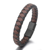 Vintage woven bracelet, European and American men's magnetic buckle bracelet wholesale