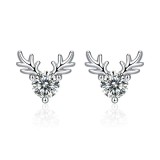 Imitation moissanite earrings with female heart S925 pure silver needle zircon earrings and earrings