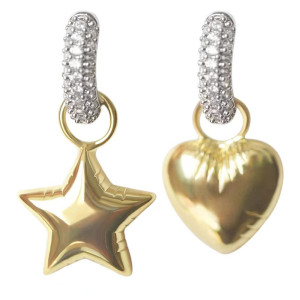 Zircon Star Love Asymmetric Earrings and Accessories