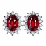 Imitation moissanite earrings with female heart S925 pure silver needle zircon earrings and earrings