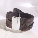 Love 12MM Snaps button PU Leather Alloy Bracelet  Magnet Buckle Women's Bracelet