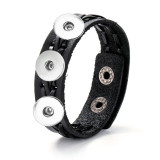 20MM Snaps button jewelry  3 buttons PU leather bracelet