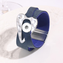 Love PU Leather Alloy Bracelet  Magnet Buckle Women's Bracelet  20MM Snaps button jewelry