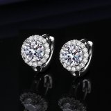 Imitation moissanite earrings with female heart S925 pure silver needle zircon earrings and earrings