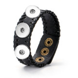 20MM Snaps button jewelry  3 buttons PU leather bracelet