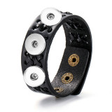 20MM Snaps button jewelry  3 buttons PU leather bracelet