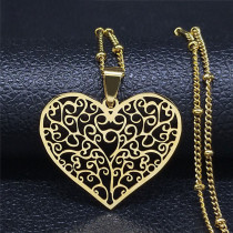 European and American stainless steel Tree of Life heart-shaped pendant for women and men vintage