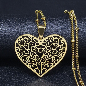 European and American stainless steel Tree of Life heart-shaped pendant for women and men vintage