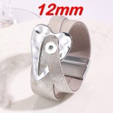 Love 12MM Snaps button PU Leather Alloy Bracelet  Magnet Buckle Women's Bracelet