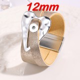 Love 12MM Snaps button PU Leather Alloy Bracelet  Magnet Buckle Women's Bracelet