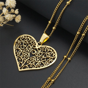 European and American stainless steel Tree of Life heart-shaped pendant for women and men vintage