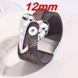 Love 12MM Snaps button PU Leather Alloy Bracelet  Magnet Buckle Women's Bracelet