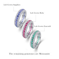 New 925 Silver Ring Children's Synthetic Colored Gemstone Moissanite Ring