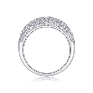 Full diamond ring, children's exquisite 925 silver moissanite ring, moissanite diamond 133 pieces (including GRA certificate)