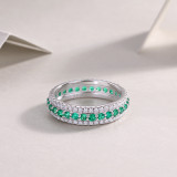 New 925 Silver Ring Children's Synthetic Colored Gemstone Moissanite Ring