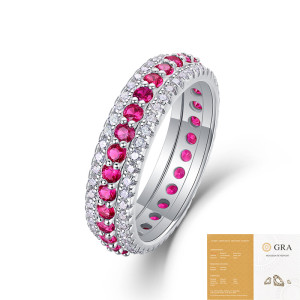 New 925 Silver Ring Children's Synthetic Colored Gemstone Moissanite Ring