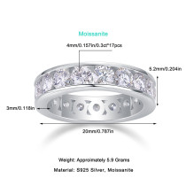 S925 silver hot selling 4mm moissanite ring for women