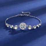 Imitation moissanite zircon clover bracelet for girls, with a light luxury and high-end feel
