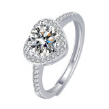 1 carat zircon imitation moissanite open ring for women's jewelry