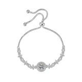 Imitation moissanite zircon clover bracelet for girls, with a light luxury and high-end feel