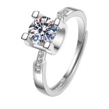 1 carat zircon imitation moissanite open ring for women's jewelry