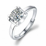 1 carat zircon imitation moissanite open ring for women's jewelry