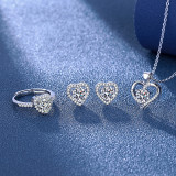 Blue, red, yellow, green, purple, white gemstone zircon necklace set, ring, earring, pendant for women