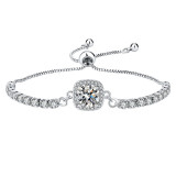 Imitation moissanite zircon clover bracelet for girls, with a light luxury and high-end feel