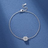 Imitation moissanite zircon clover bracelet for girls, with a light luxury and high-end feel