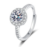 1 carat zircon imitation moissanite open ring for women's jewelry