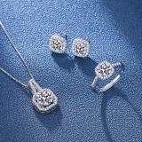 Blue, red, yellow, green, purple, white gemstone zircon necklace set, ring, earring, pendant for women