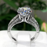 1 carat zircon imitation moissanite open ring for women's jewelry