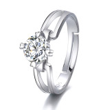 1 carat zircon imitation moissanite open ring for women's jewelry