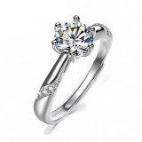 1 carat zircon imitation moissanite open ring for women's jewelry