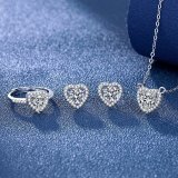 Blue, red, yellow, green, purple, white gemstone zircon necklace set, ring, earring, pendant for women