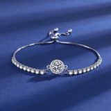 Imitation moissanite zircon clover bracelet for girls, with a light luxury and high-end feel
