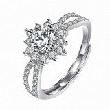 1 carat zircon imitation moissanite open ring for women's jewelry