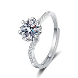 1 carat zircon imitation moissanite open ring for women's jewelry