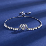 Imitation moissanite zircon clover bracelet for girls, with a light luxury and high-end feel